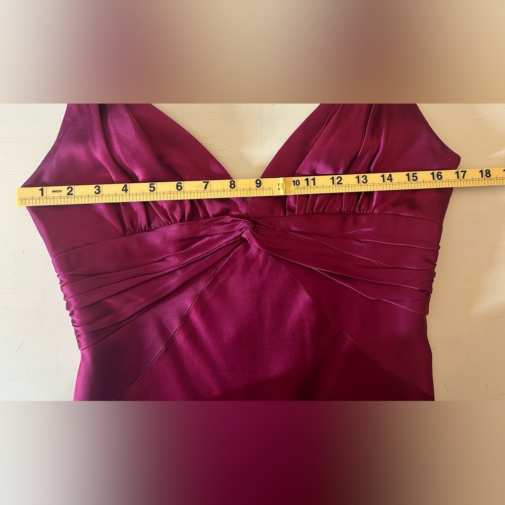 Carmen Marc Valvo VTG Bergdorf Goodman Magenta Satin Cocktail Slip Dress Sz 6 - Picture 9 of 10